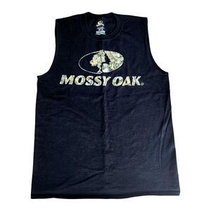 Mossy Oak Men's Black Muscle Tank Top Sleeveless Graphic Tee